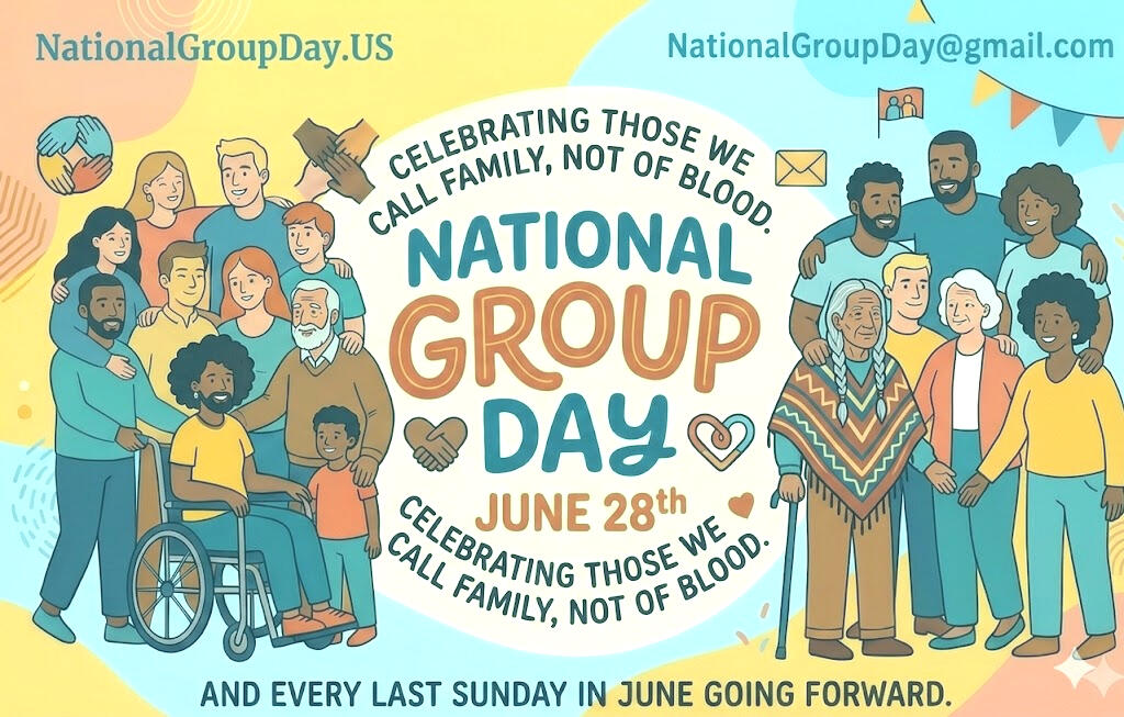 National Group Day Logo filled with people all together helping each other. National Group Logo